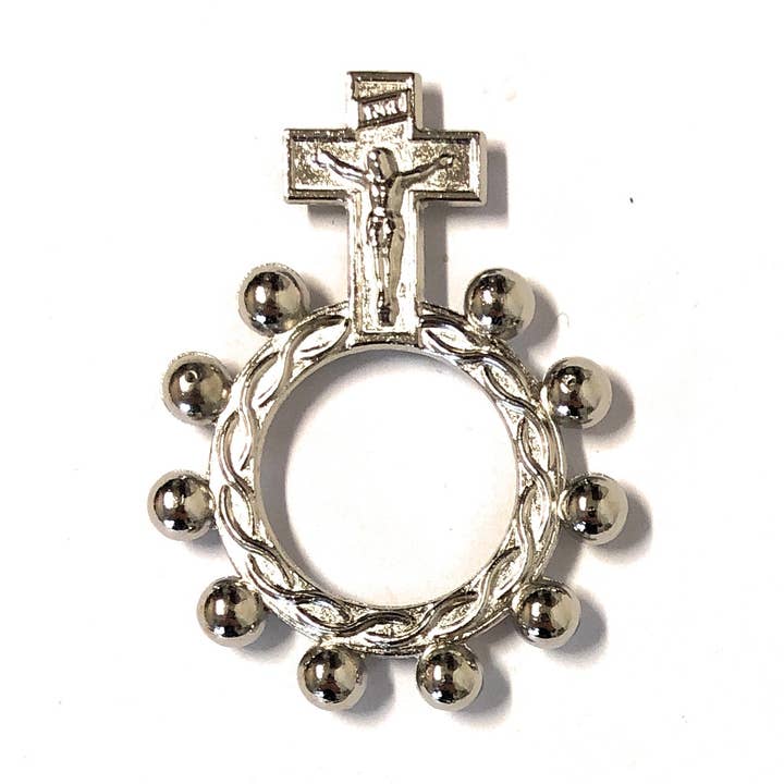 Costa Articoli Religiosi - Wholesale Prayer Beads Necklace - Decade finger rosary in nickel-plated metal0