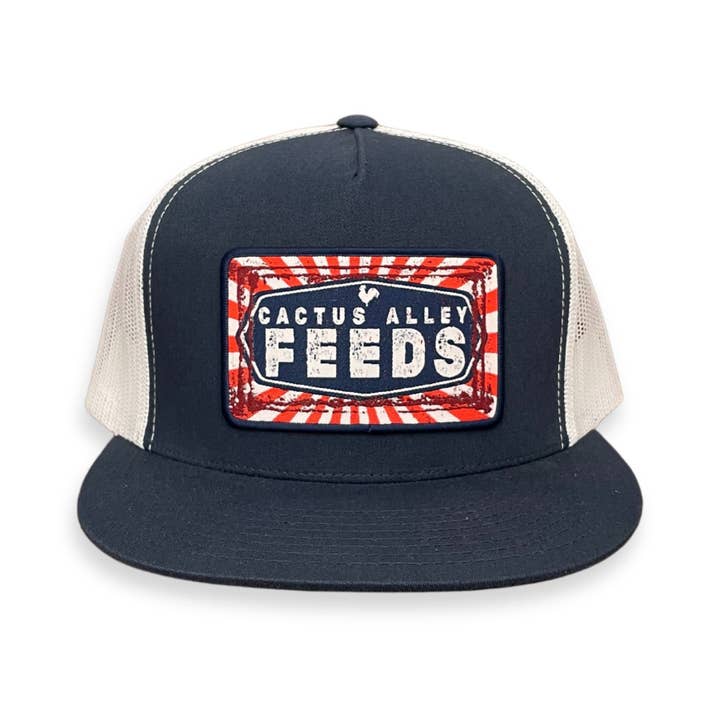 "CA Feeds" - CA6006 Navy/White Mesh, Snapback Cap (2024) for wholesale by Cactus Alley Hat Co.