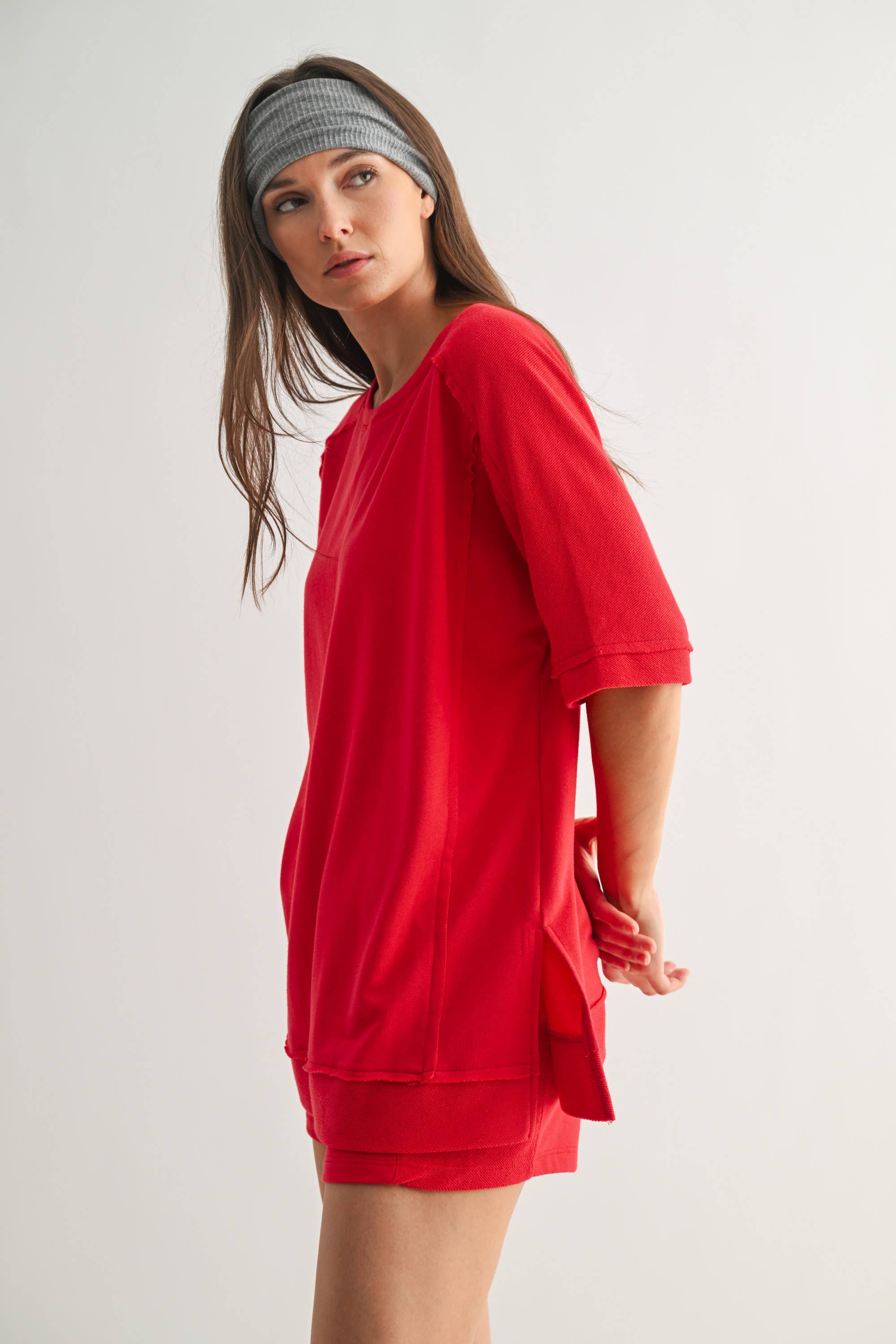 Mono B - Wholesale Tunic - Women's - Offset French Terry Dolman Sleeve Top9