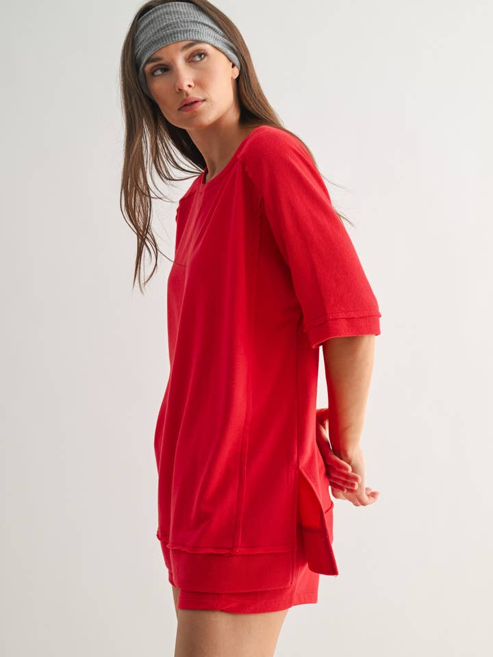 Mono B - Wholesale Tunic - Women's - Offset French Terry Dolman Sleeve Top9