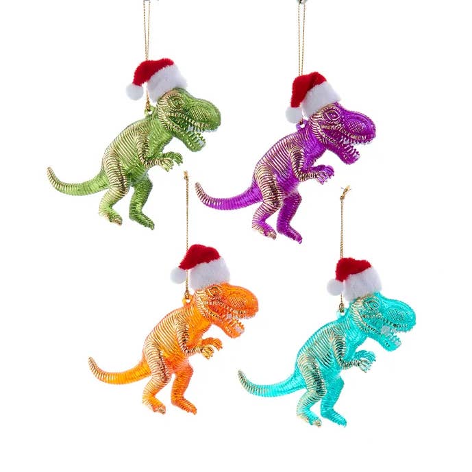 Kurt S. Adler, Inc. - Wholesale Ornament - 3.7" Colorful Dinosaurs W/Santa Hat 4 Assorted0