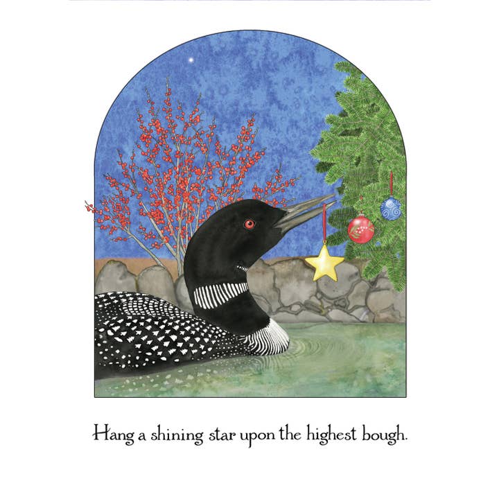 Firefly Sky Design - Wholesale Season's Greetings Card - NEW! Shining Star Loon Holiday Card