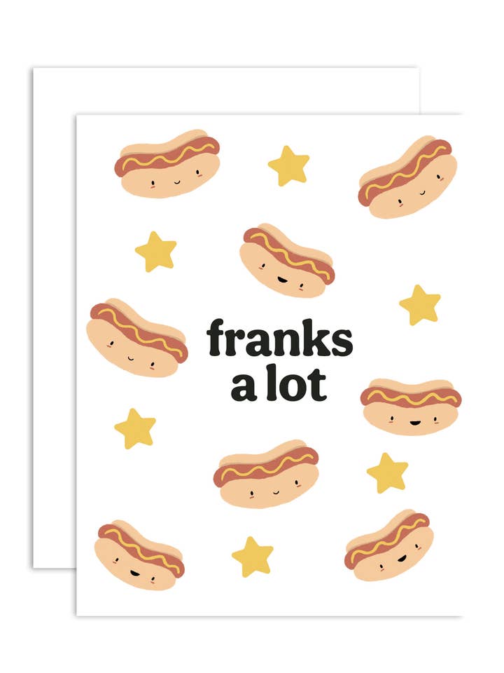 Franks A Lot - Thank You/Appreciation Greeting Card for wholesale by peach & paperie