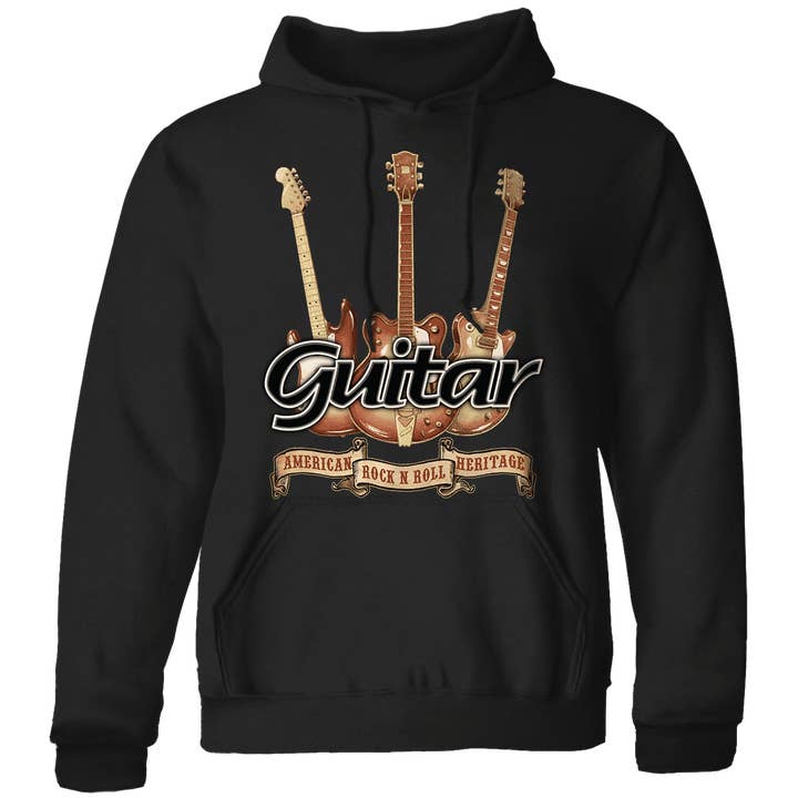 Guitar ribbon - 7.8 oz Fleece Hoodie for wholesale by Taboo Apparel