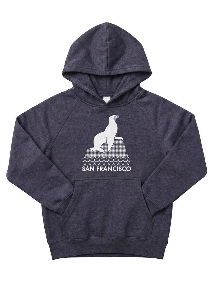 SF Seal Youth Hoodie Navy for wholesale by Culk