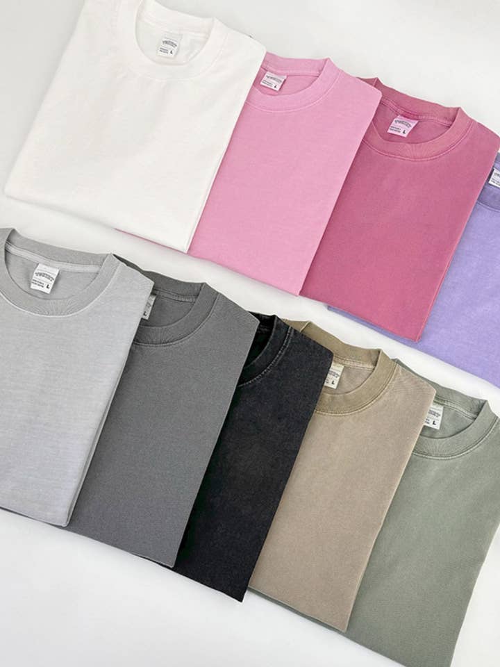 Blak Wardrob - Wholesale T-Shirt - Men's - Men's Full Size Round Neck Washed T-Shirt Plus Size1