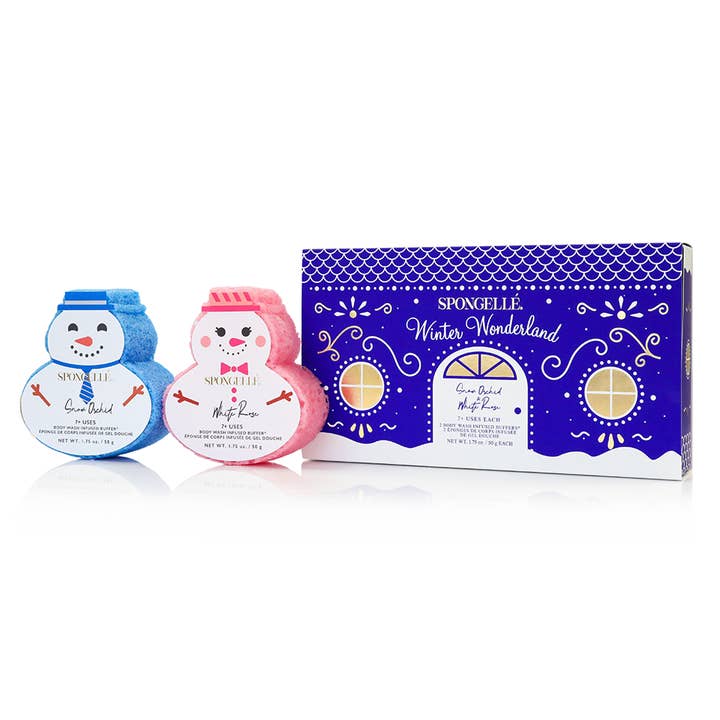 Spongellé - Wholesale Bath Pouf/Sponge - Winter Wonderland Holiday Snowman Gift Set Christmas
