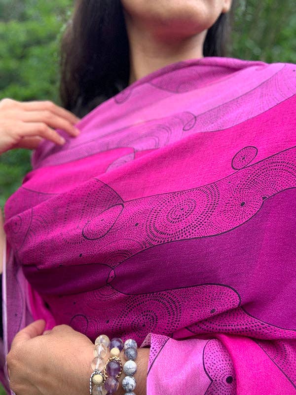 LOVELEEN®️ - Wholesale Scarf - Women's - 'Shining star of the Infinite galaxy' scarf (pink)1