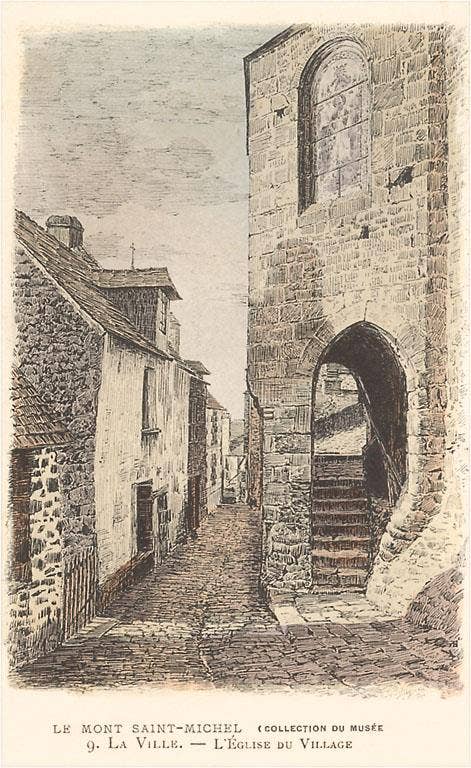 Found Image Press - Wholesale Postcard - Postcard FF-296 Mont St. Michel, Village Church0