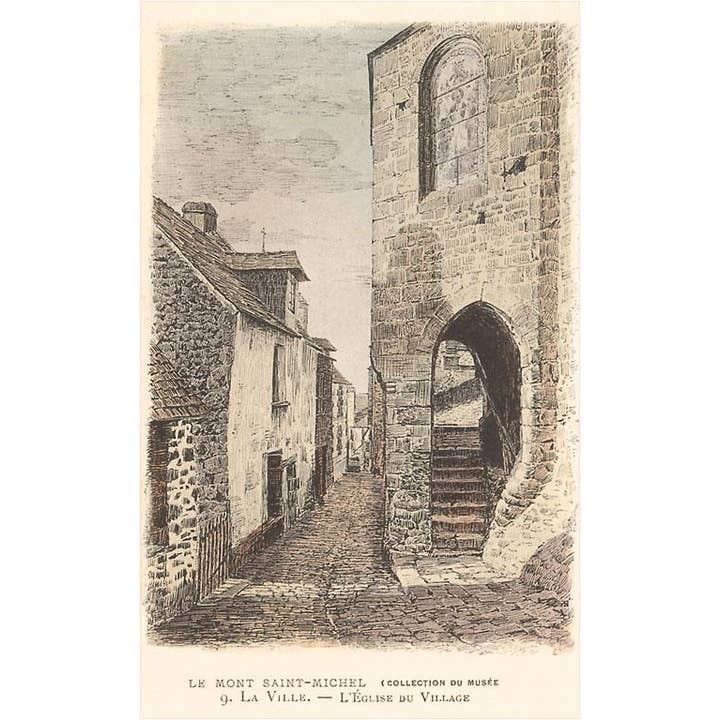 Found Image Press – Großhandel Postkarten – Postkarte FF-296 Mont St. Michel, Dorfkirche