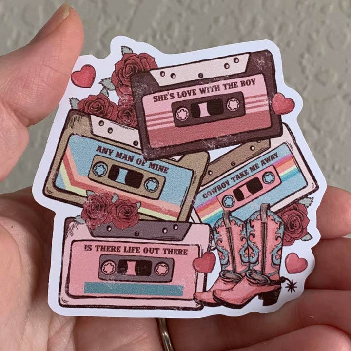 Country Girl Tapes- Western Stickers/Magnet for wholesale by Oily Graphic Creations