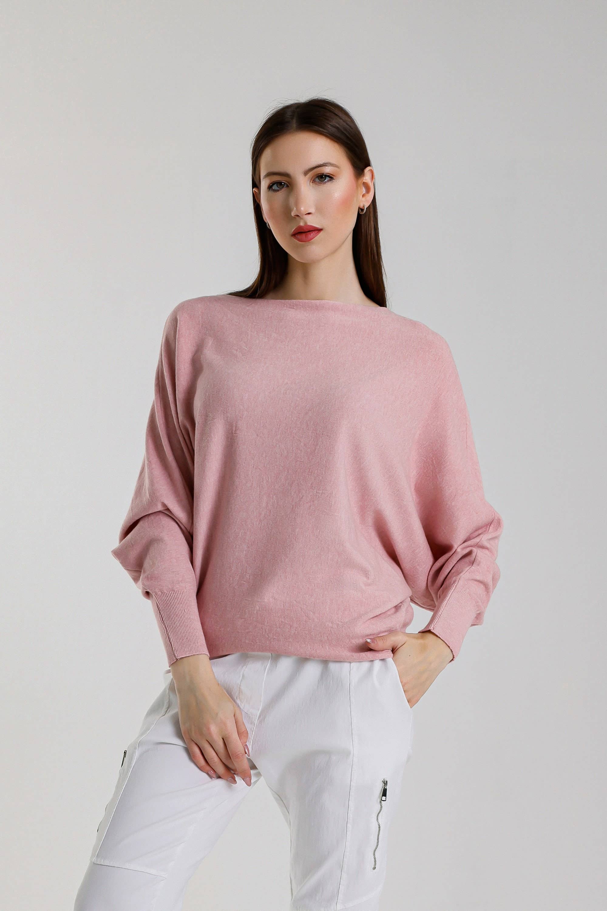 TINA Stephens Italy/Tees By Tina – Engroshandel Pullover - Dame – Mylah seriøst blød batwing sweater (BLS413)21