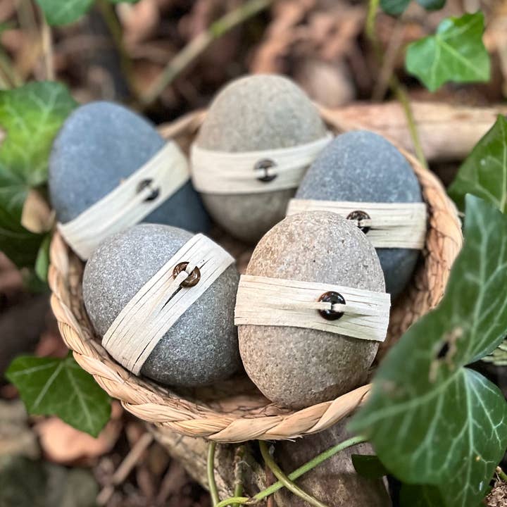 Stones with Tiger's Eye Crystal (bundle of five) for wholesale by Nature x Design Studio