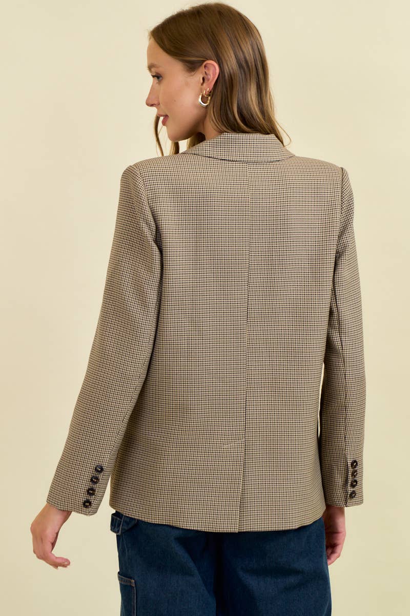 Doe and Rae - Vente Blazer – femme - Blazer à col à revers à carreaux avec poche avant - 10645J-13