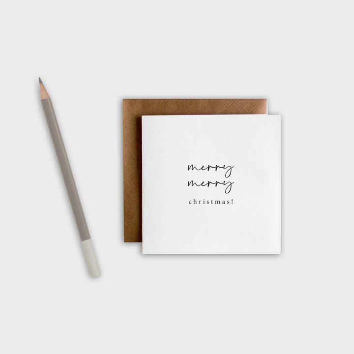 Card - merry merry christmas for wholesale by The Brown Paper Movement