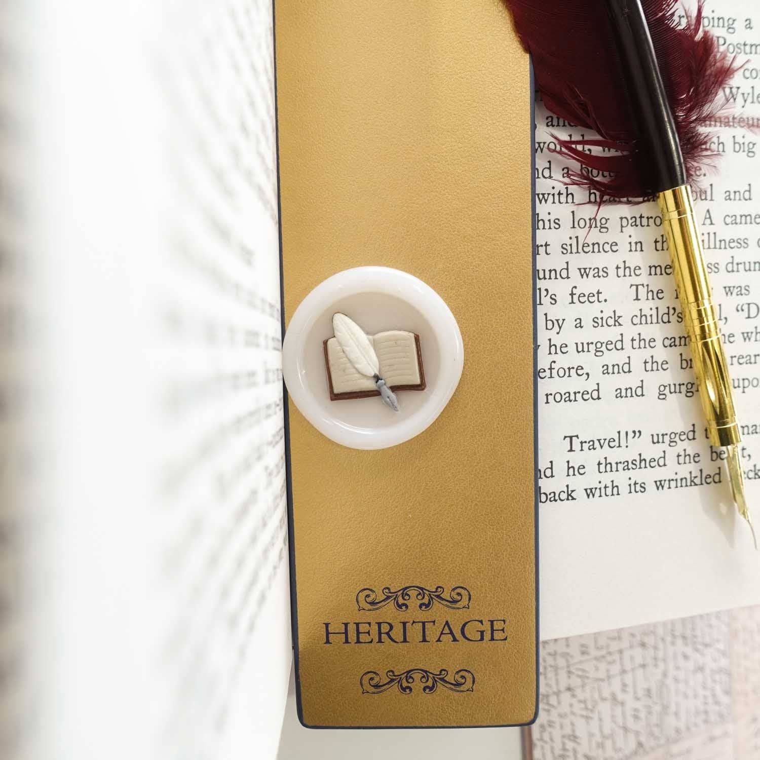 Fiona Ariva - Wholesale Rubber/decorative stamp - 3D Book & Quill wax seal stamp, wax seal kit or stamp head7