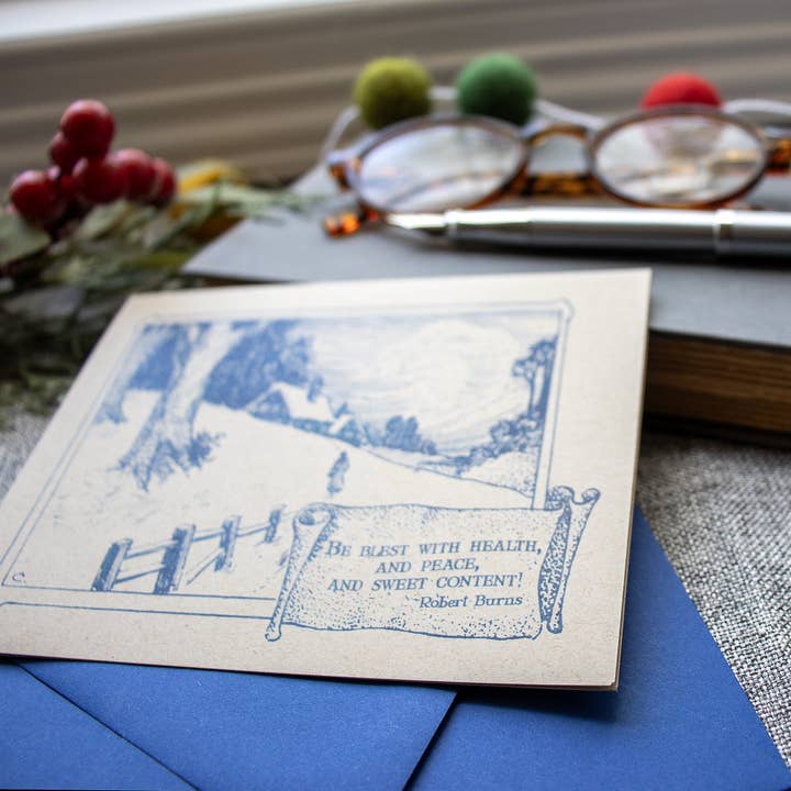 Sunshine and Ravioli - Wholesale Christmas Card - Literary Quote Christmas Holiday Greeting Card - Robert Burn