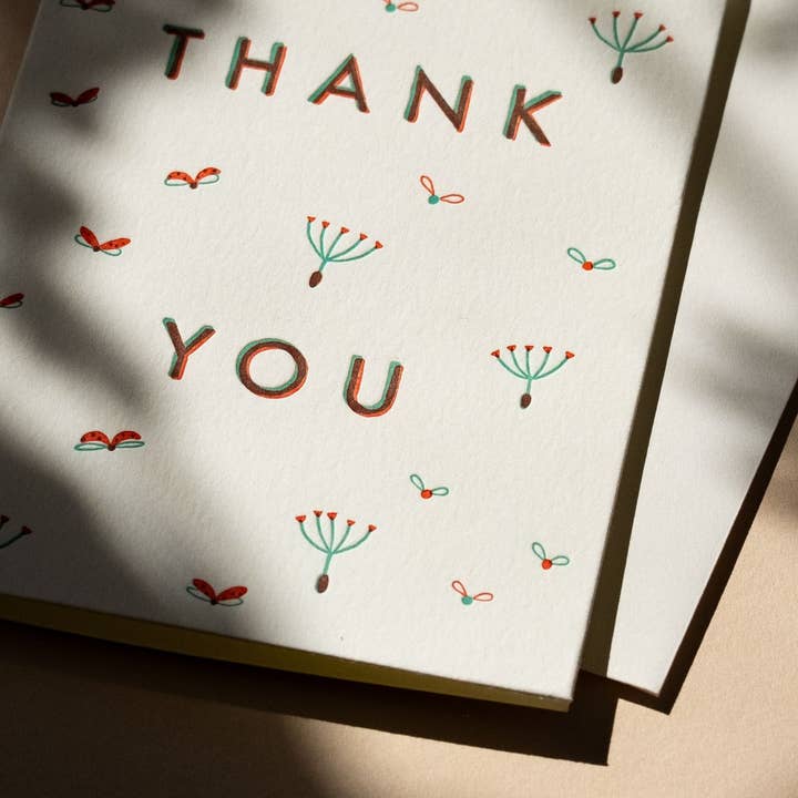 Homework Letterpress Studio - Wholesale Thank You Card - Thank You Seeds | Letterpress Card1