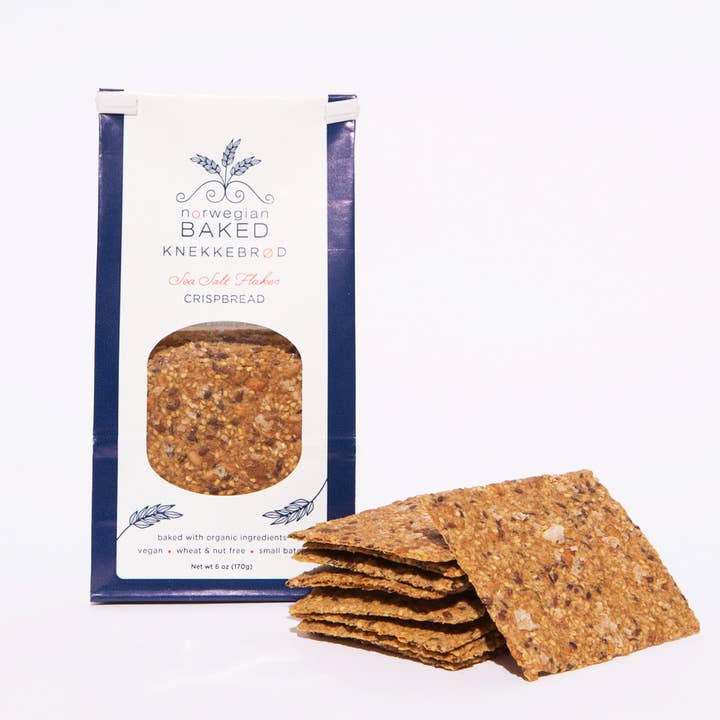 Norwegian Baked – wholesale Kex – Havssaltflingor Knekkebröd/Ekologiskt Veganskt knäckebröd
