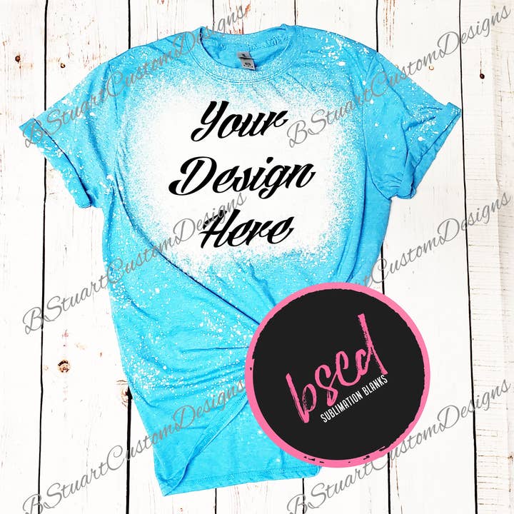 SAC À MAIN EN TISSU TEE-SHIRT BLANCHI EN SAPHIR CHINÉ pour la vente par BStuartCustomDesigns