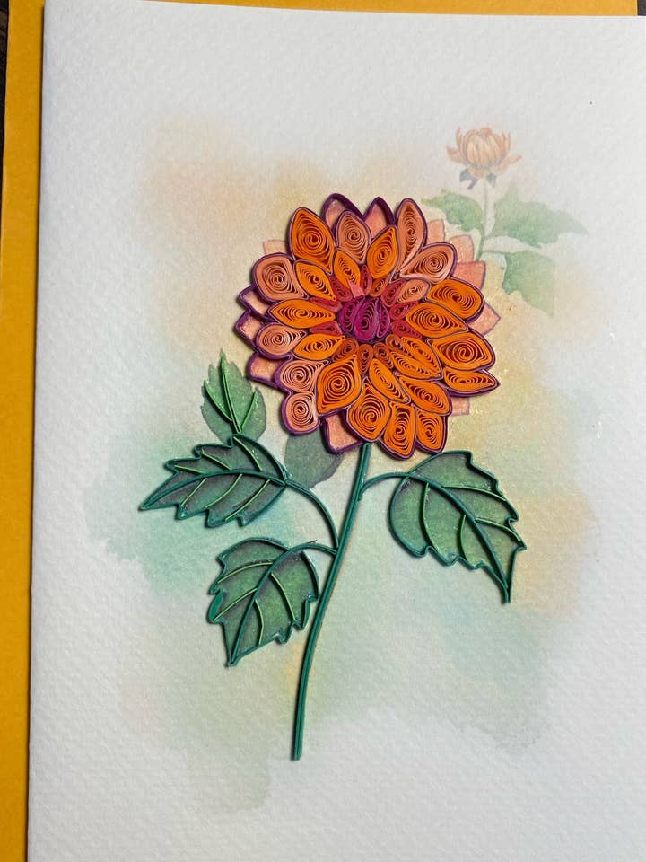 Darling Dahlia Quilled Card for wholesale by UViet Store