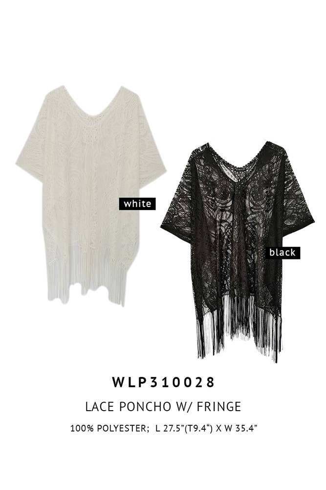 Hana - Vente Cache-maillot – femme - Poncho d'été à franges en dentelle à feuilles et couverture de plage2