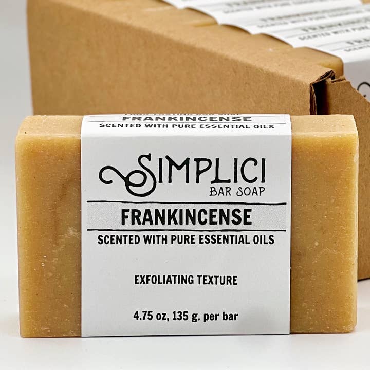 SIMPLICI Frankincense Natural Bar Soap (w/ essential oils) for wholesale by Simplici Soap Factory