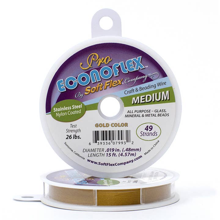 Pro Econoflex Hobby Beading Wire by Soft Flex - Medium, .019in/.48mm for wholesale by Soft Flex