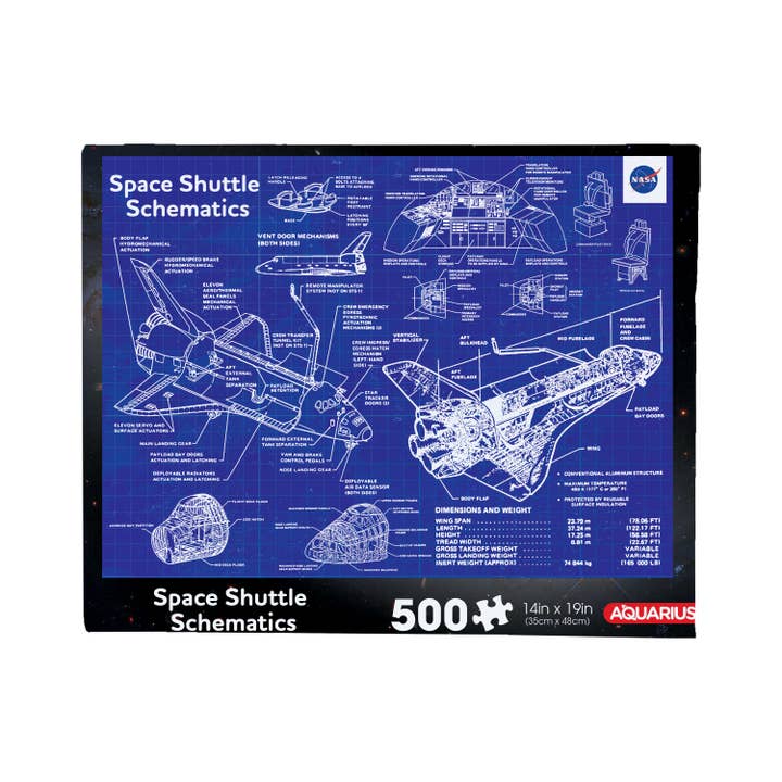 AQUARIUS, GAMAGO, ICUP, & ROCK SAWS by NMR Brands - Wholesale Puzzle - Adult - NASA - Shuttle Schematic 500 Piece Jigsaw Puzzle
