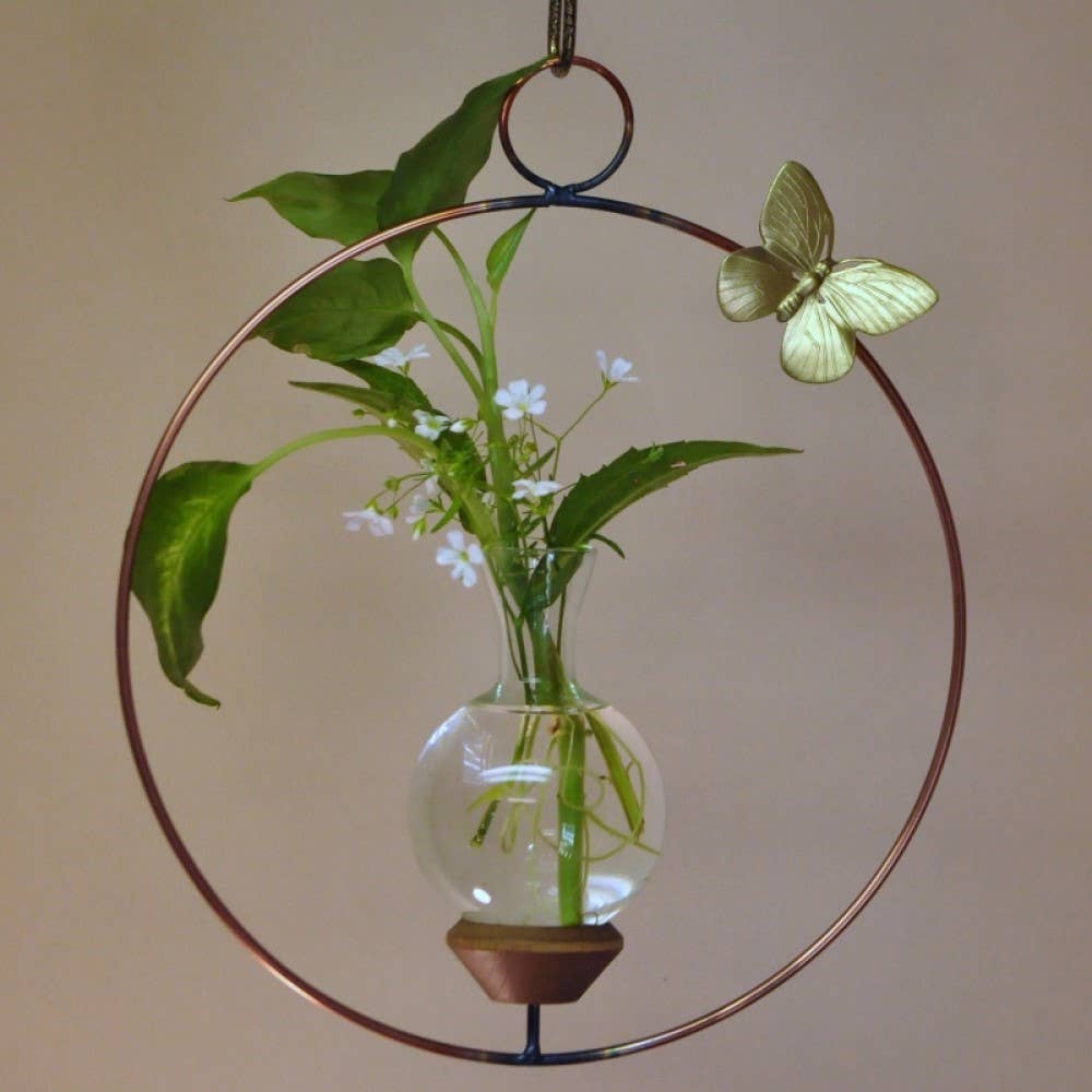 The Brass Butterfly - Wholesale Hanging Planter - Round Plant Propagation Rooting Vase1