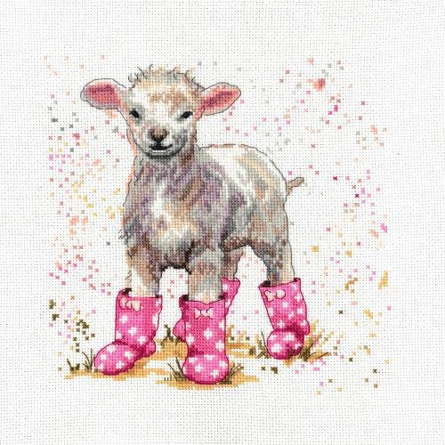 Creative World of Crafts - Wholesale Embroidery/Cross Stitch Supplies - Bree Merryn - Lottie The Lamb Cross Stitch Kit