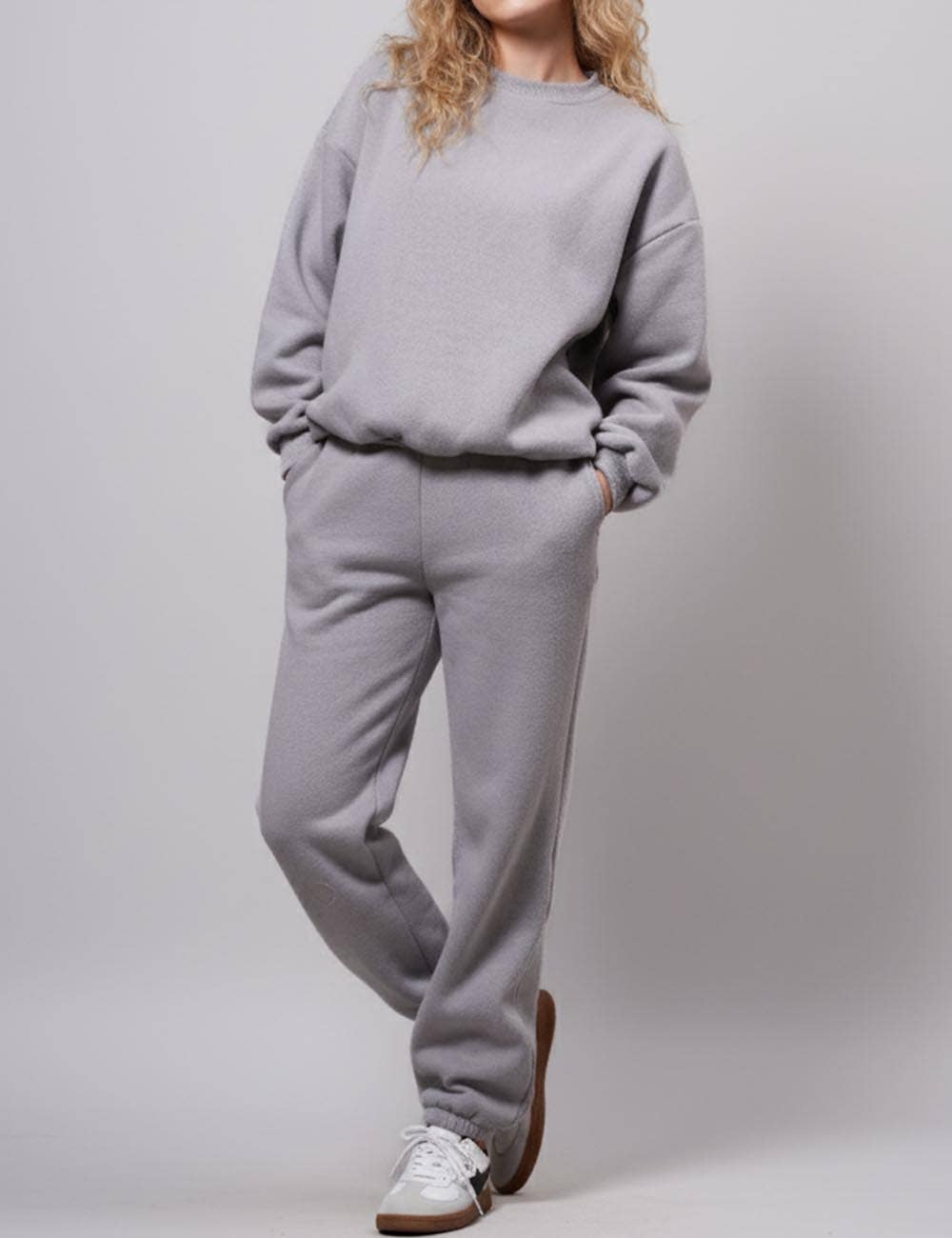 Sweetkama - Wholesale Lounge Set - Women's - Ladies Solid Color Sweatshirt and Pants Sets 211021A18