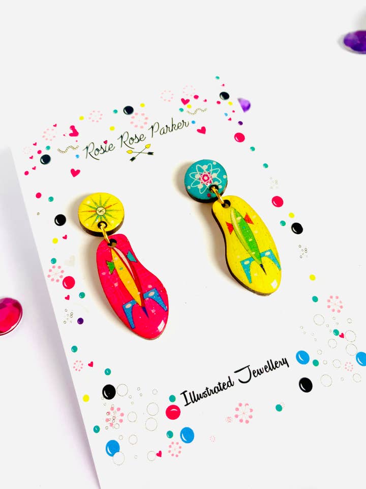 Boucles d'oreilles estivales, boucles d'oreilles rétro, boucles d'oreilles colorées pour la vente par Rosie Rose Parker