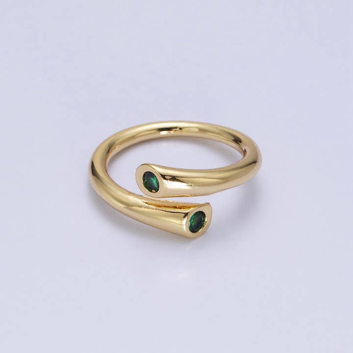 Aim Eternal - Vente Solitaire - Bague câlin en or délicate avec pierre CZ O-1789 ~ O-17942