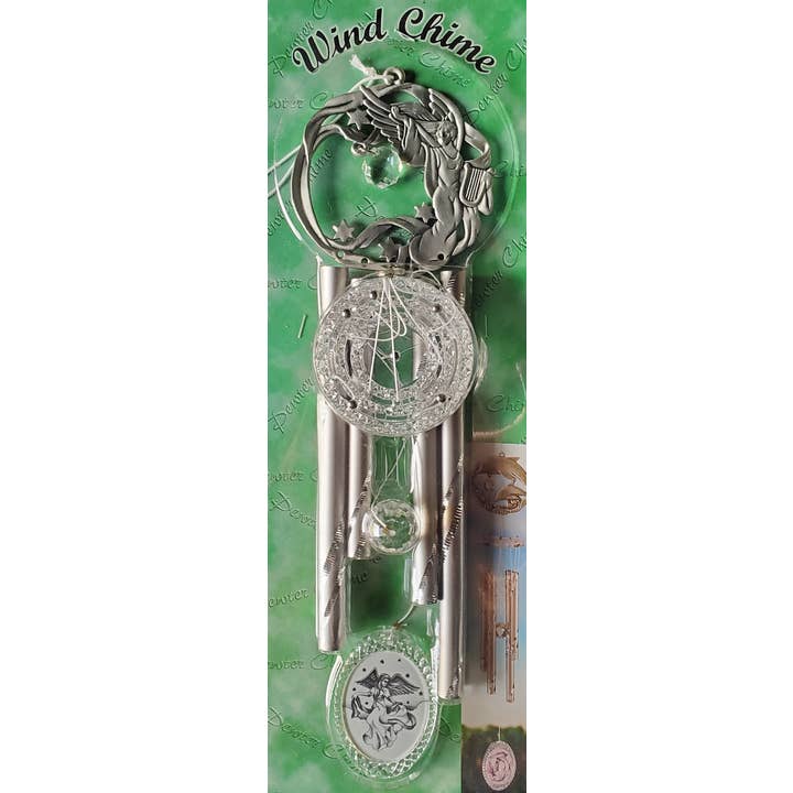 29 Tonight - Wholesale Wind Chime - Pewter with Deluxe Acrylic Chime (Angel) 18"
