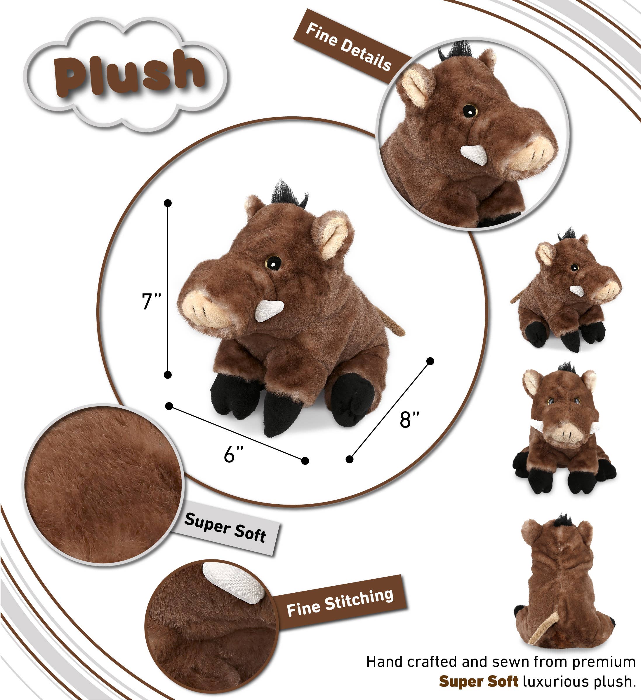 Cota Global - Wholesale Stuffed/Plush Toy - Kids & Baby - Super Soft Plush - Wild Boar2