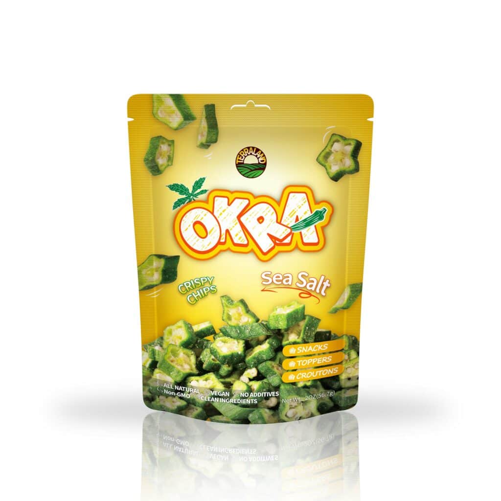 TerraLand - Venta al por mayor Verduras secas/deshidratadas - Okra TerraLand con sal marina 8 paquetes de 56,7 g (2,0 oz) cada uno
