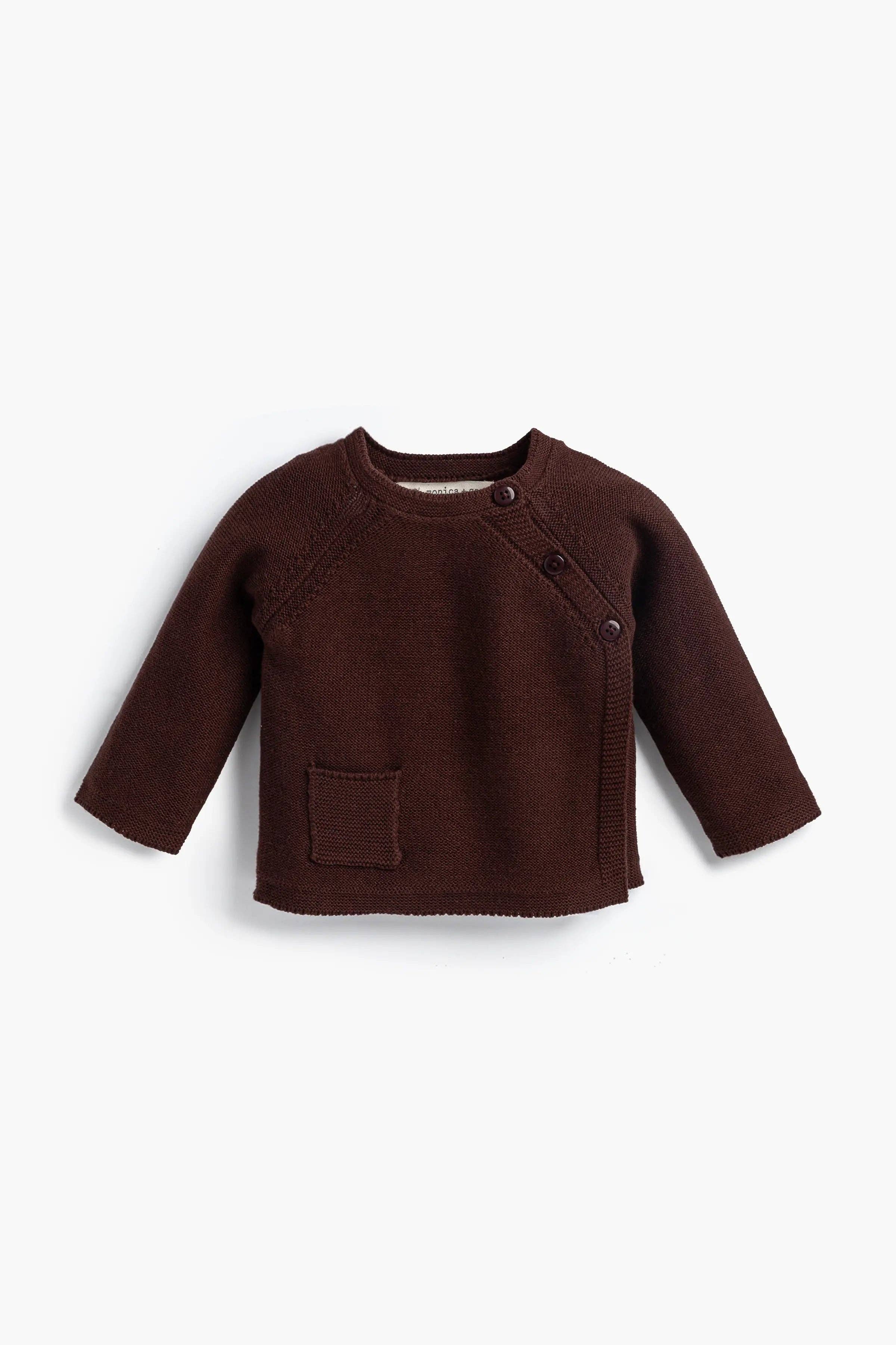 Monica + Andy - Wholesale Top & Pant Set - Baby - Little Darling Knit Top + Bottom_Chocolate Brown1