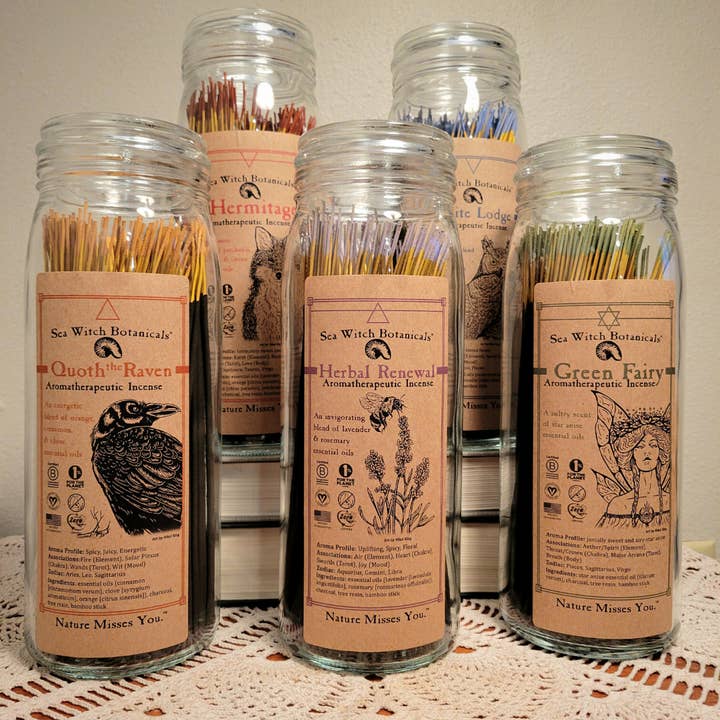 Sea Witch Botanicals - Wholesale Incense - Bulk Incense Starter Set: Jars, Bundles, Free Envelopes