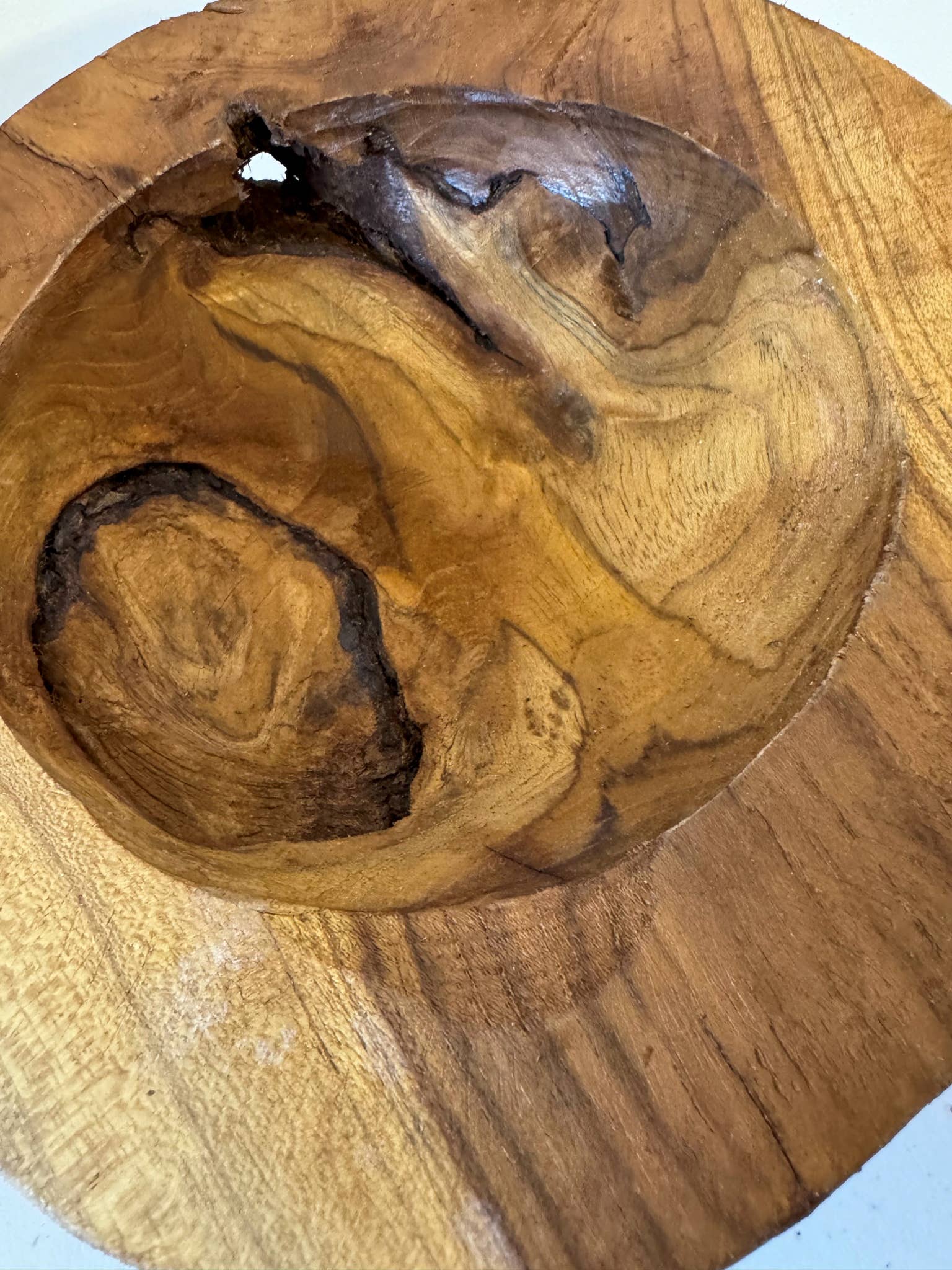 Forever Green Art - Wholesale Decorative Plate/Dish/Bowl - 8" Hand-Carved Teak Wood Bowl3