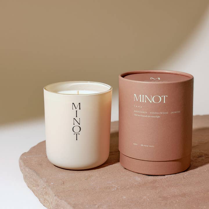 Minot - Wholesale Jar/Filled Candle - Luna - Luxury Non-toxic Soy Candle, 12 oz.