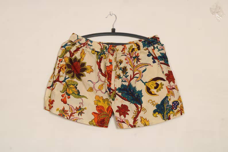 bhavnas boutique - Wholesale Shorts - Women's - 5 Pcs Lot Handmade Cotton Printed Shorts For Summer Wear2