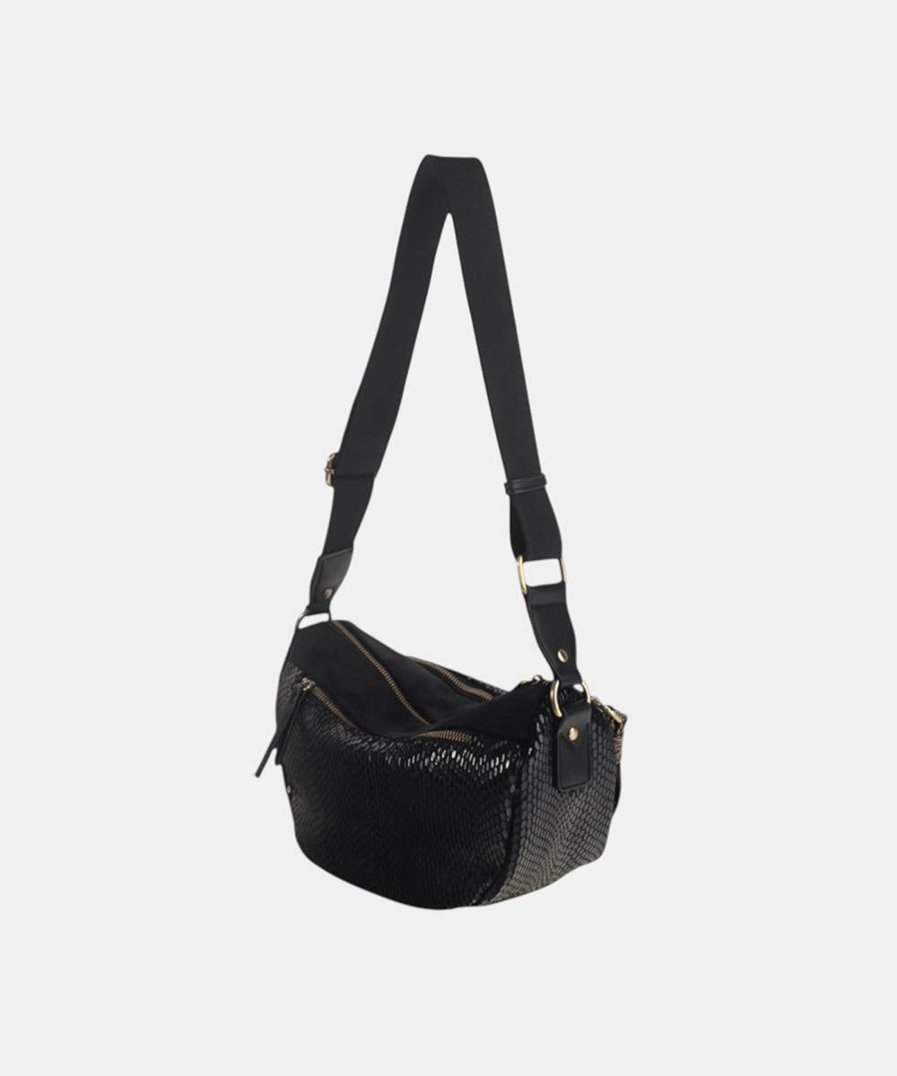 Kbas – wholesale Top handle bag – women's – URBAN BOA POLYESTER BLACK CROSSBODY BAG2