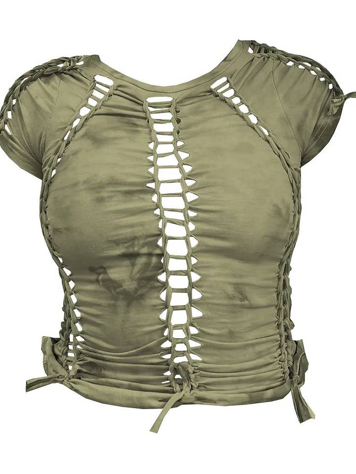 Sage Crochet Top for wholesale by Samudāy Studios