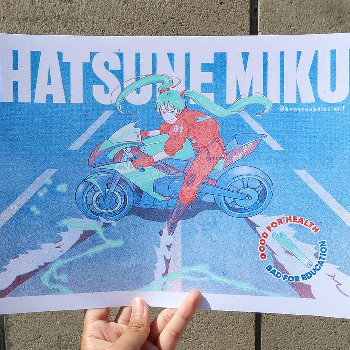 Miku x Akira Risograph Print for wholesale by HungryWhales