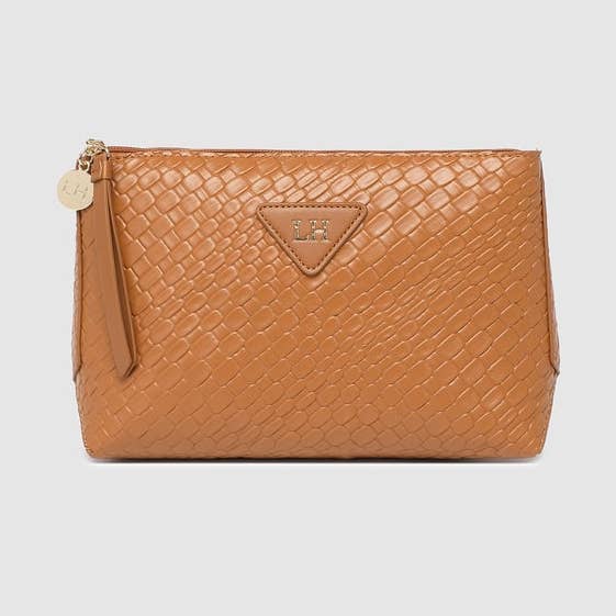 Carlo Makeup Bag - Caramel for wholesale by Louenhide