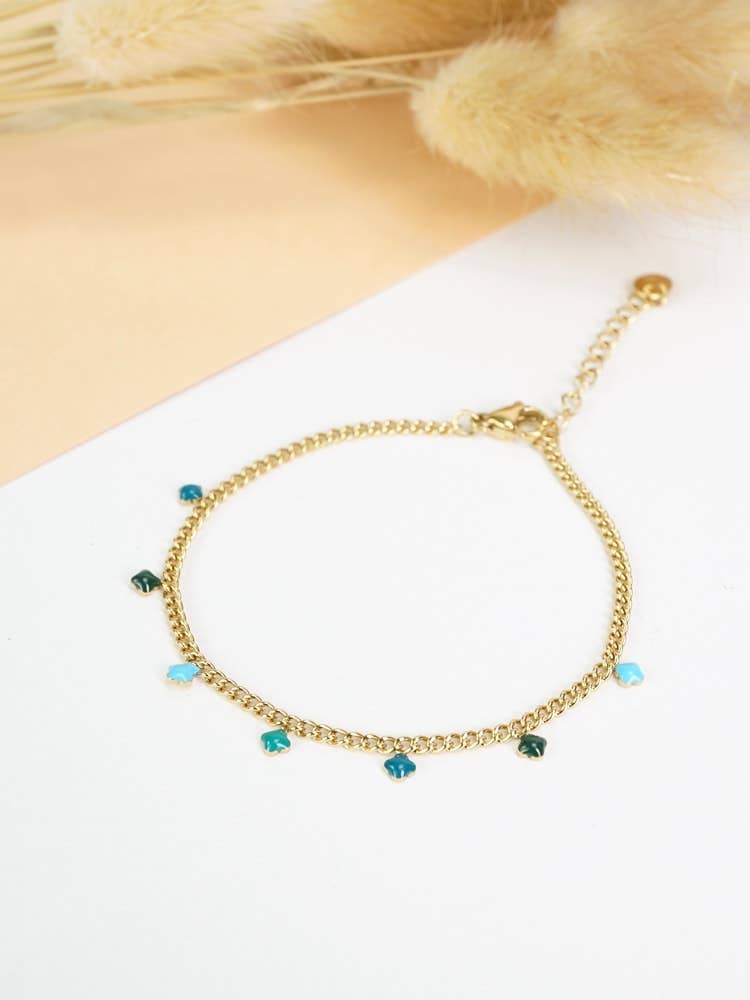 Victoria Moda - Wholesale Link & Chain Bracelet - Stainless Steel Bracelet With Clovers