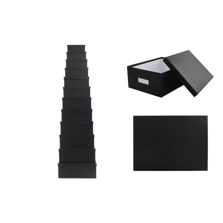 Set di 12 Scatole Rettangolari Nere per la vendita all'ingrosso da parte di CP INTERNATIONAL