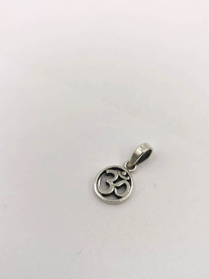 Tiny Circular Om Charm 925 Silver/18k Gold Plated for wholesale by catsamjewelry