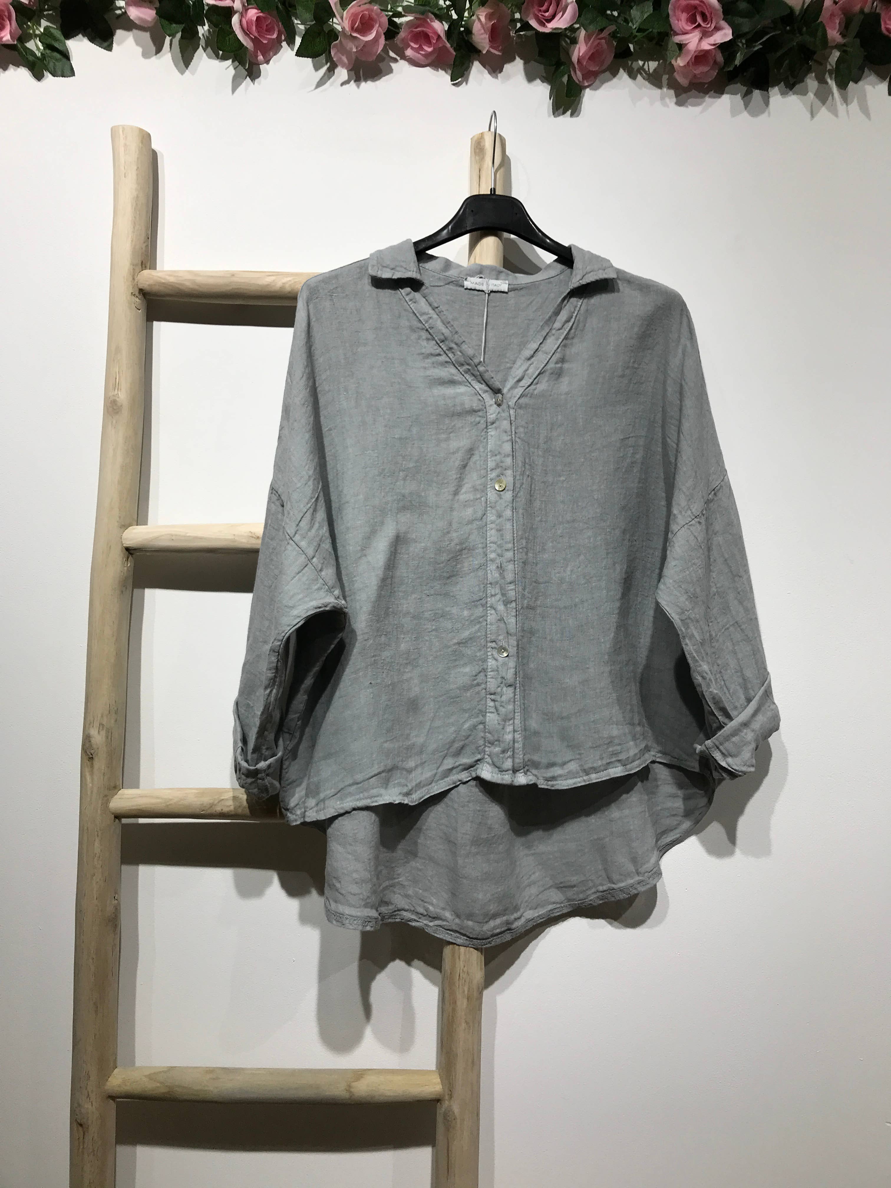 LINEN & COTTON HOUSE - Vente Chemise à col boutonné – femme - CHEMISE EN LIN. 48902 NINA60